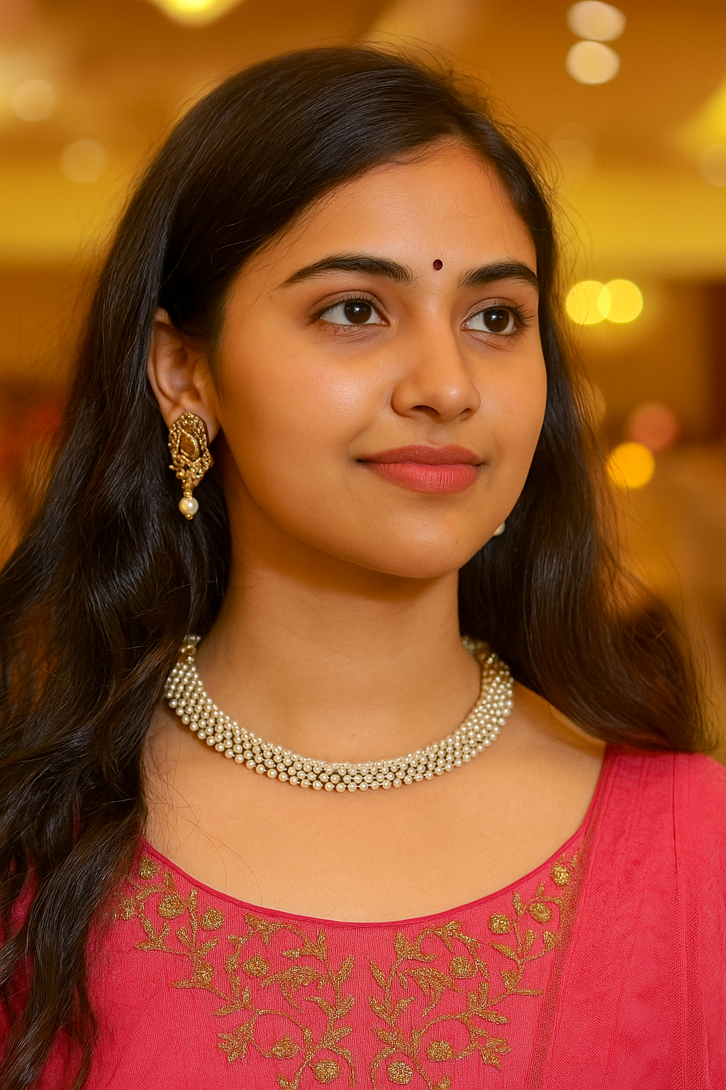 Antique Golden Temple Necklace Set Sku AN 231 SG/D-5