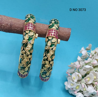 Antique Golden Bangles Sku 3073 D 1 - rchiecreation