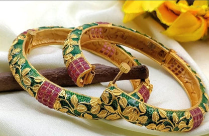 Antique Golden Bangles Sku 3073 D 1 - rchiecreation