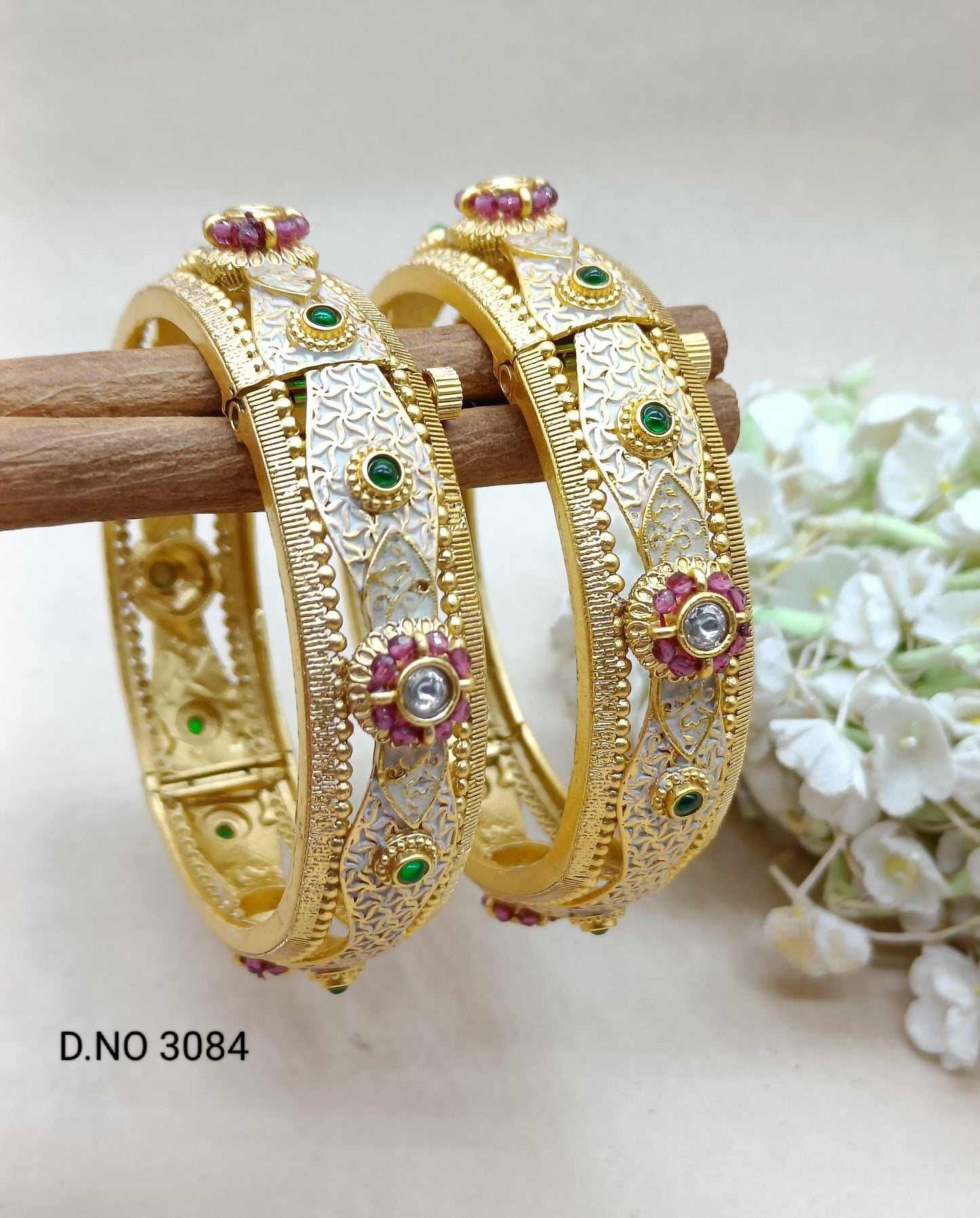 Antique Golden Bangles Sku 3084 D2 - rchiecreation