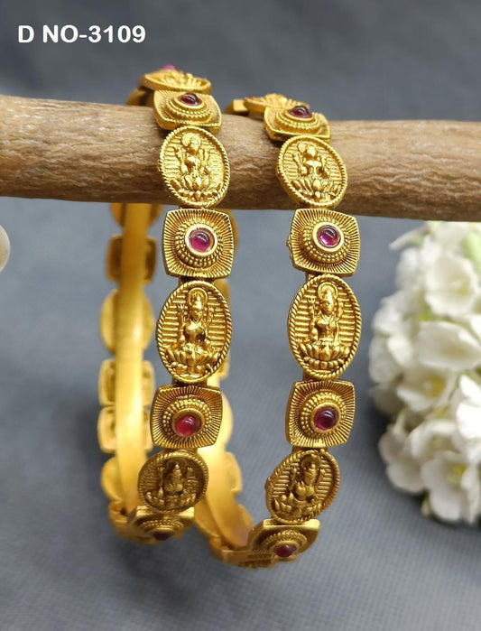 Antique Golden Bangles Sku-3109 D1 - rchiecreation