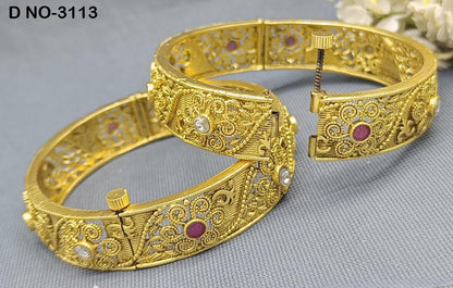 Antique Golden Bangles Sku-3113 D1 - rchiecreation