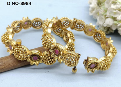 Antique Golden Bangles Sku-8984 D2 - rchiecreation