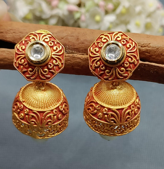 Antique Golden Earring Sku-1028 E3 - rchiecreation