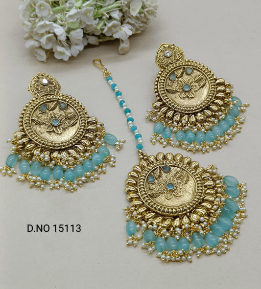 Antique Golden Earrings Tica Sku 15113 - rchiecreation