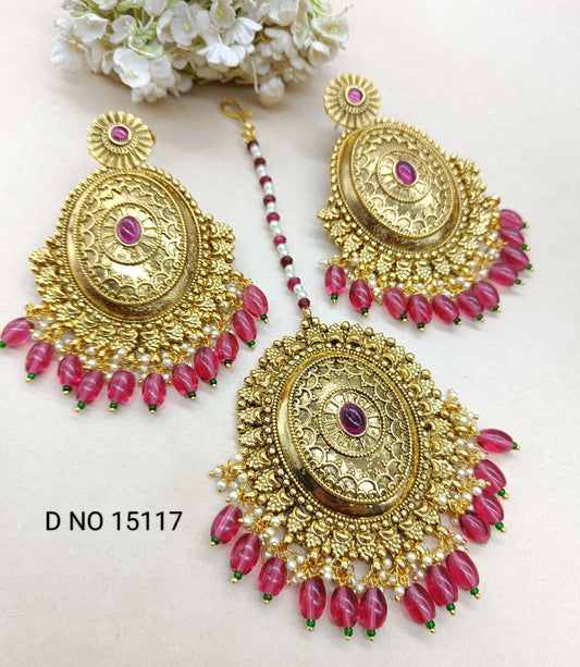 Antique Golden Earrings Tica Sku 15117 E4 - rchiecreation