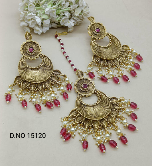 Antique Golden Earrings Tica Sku 15120 E4 - rchiecreation