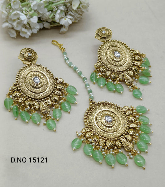 Antique Golden Earrings Tica Sku 15121 E4 - rchiecreation