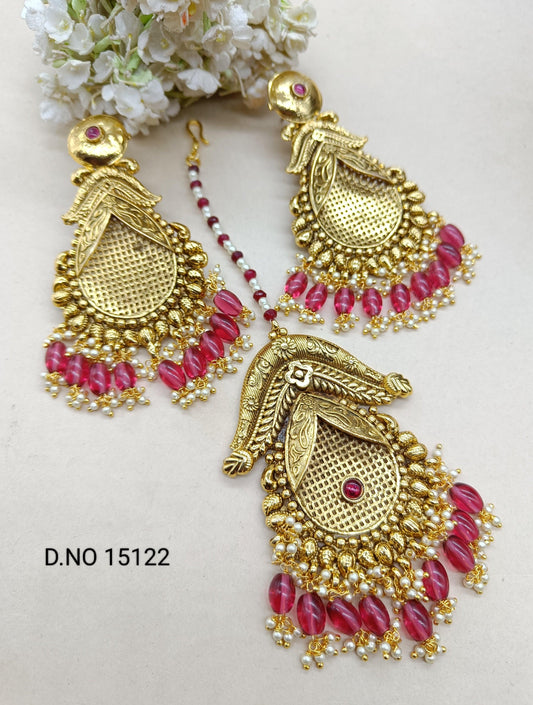 Antique Golden Earrings Tica Sku 15122 E4 - rchiecreation