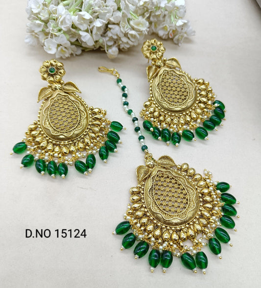 Antique Golden Earrings Tica Sku 15123 E4 - rchiecreation