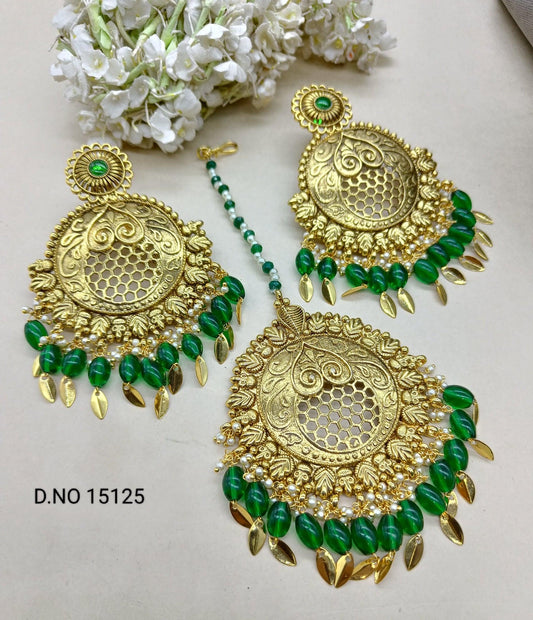 Antique Golden Earrings Tica Sku 15125 E4 - rchiecreation