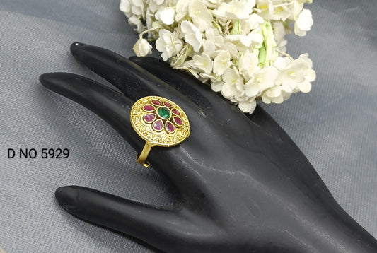 Antique Golden Finger Ring Sku 5929 E4 - rchiecreation