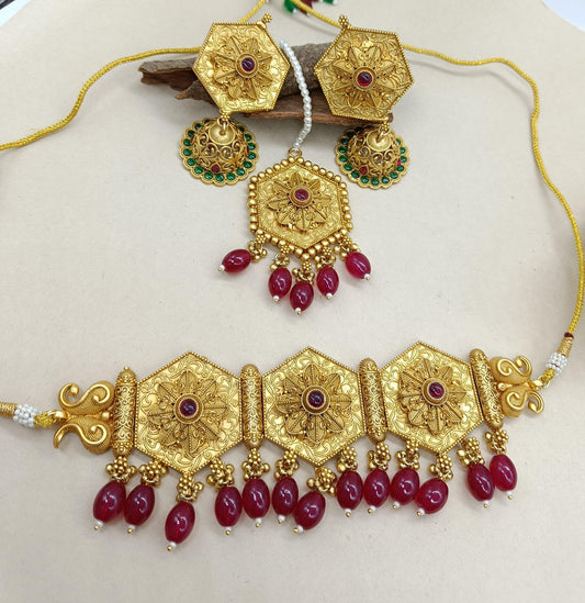 Antique Golden Necklace Sku 10 D 3 - rchiecreation