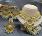 Antique Golden Panjabi Necklace Set Sku 15111 E4 - rchiecreation