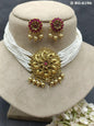 Antique Golden Temple Jewellery Choker Set Sku-6196 D3 - rchiecreation