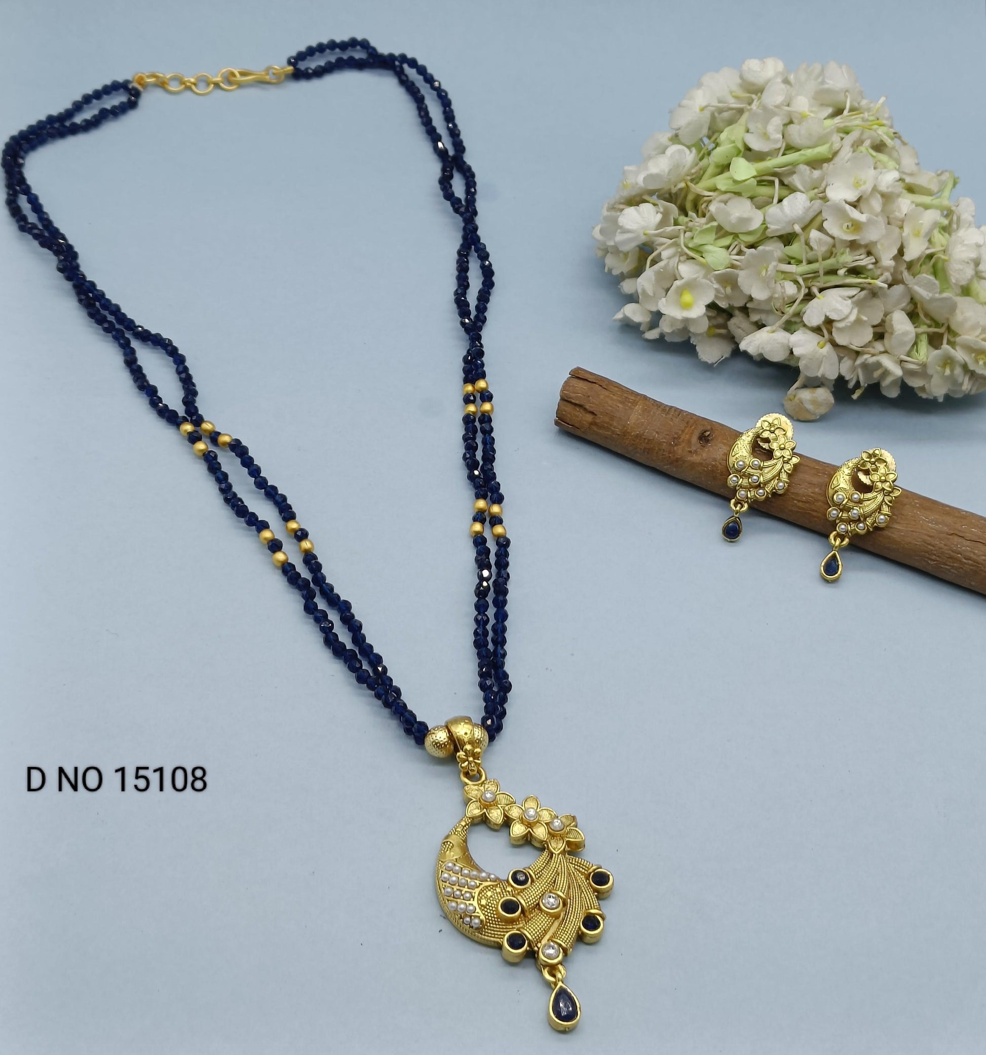 Antique Pearl Long Necklace Sku 15108 D3 - rchiecreation