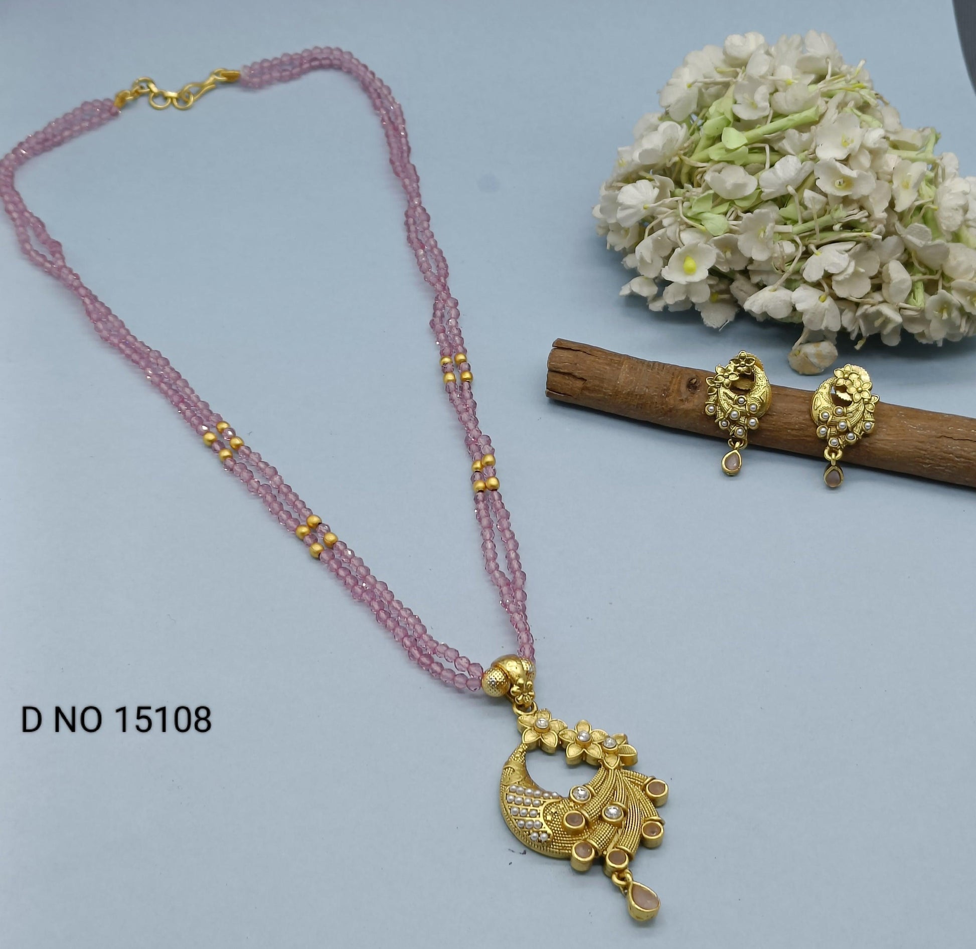 Antique Pearl Long Necklace Sku 15108 D3 - rchiecreation