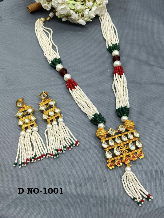 Beautiful Kundan long Necklace Sku-1001 D4 - rchiecreation