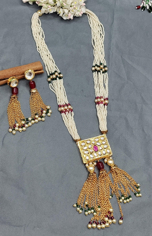 Beautiful Kundan long Necklace Sku:-1767 D4 - rchiecreation