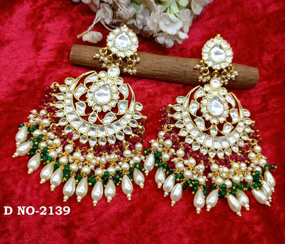 Beautiful Pachi kundan earrings-2139 - rchiecreation