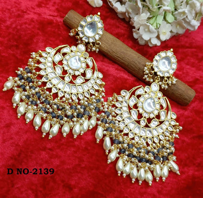 Beautiful Pachi kundan earrings-2139 - rchiecreation