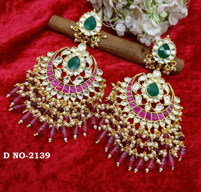 Beautiful Pachi kundan earrings-2139 - rchiecreation