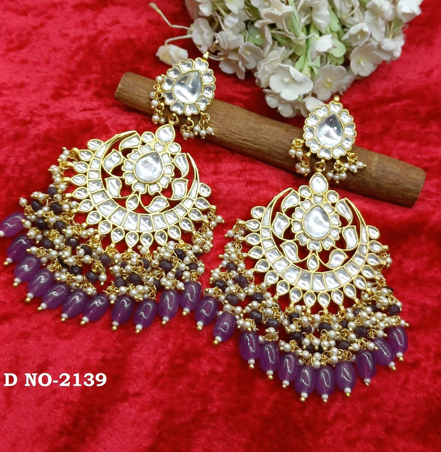 Beautiful Pachi kundan earrings-2139 - rchiecreation