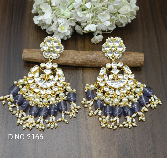 Beautiful Pachi Kundan Earrings Sku 2166 - rchiecreation