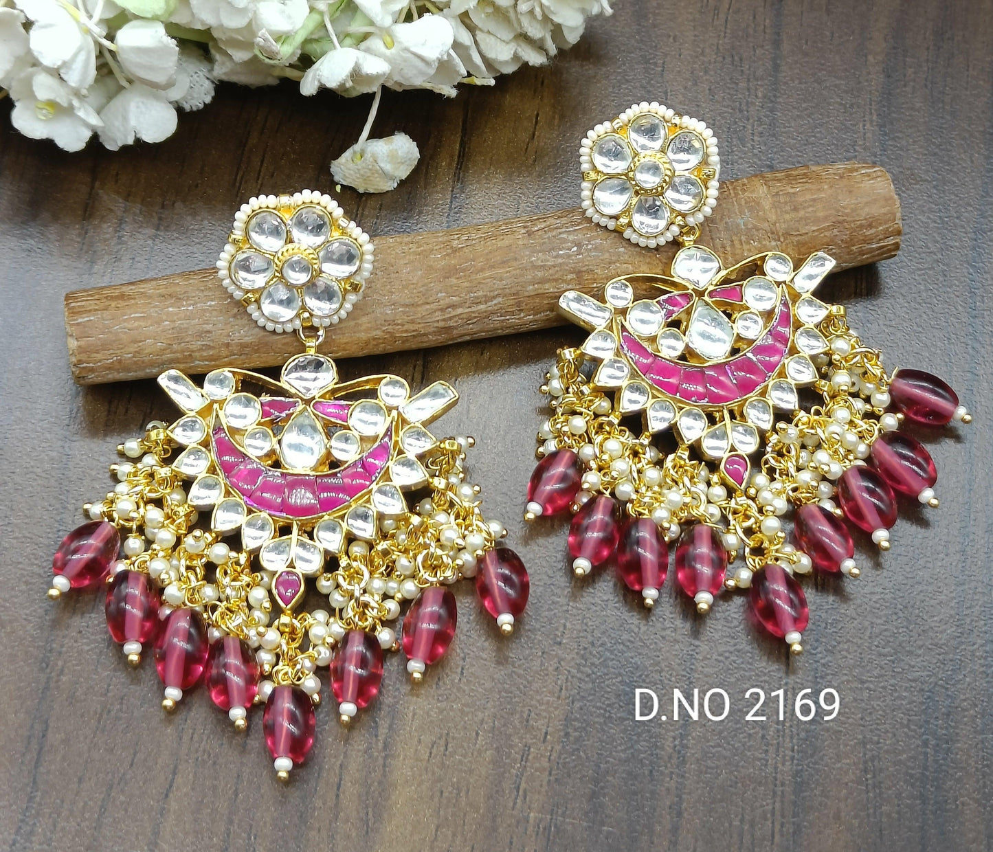 Beautiful Pachi Kundan Earrings Sku 2169 - rchiecreation