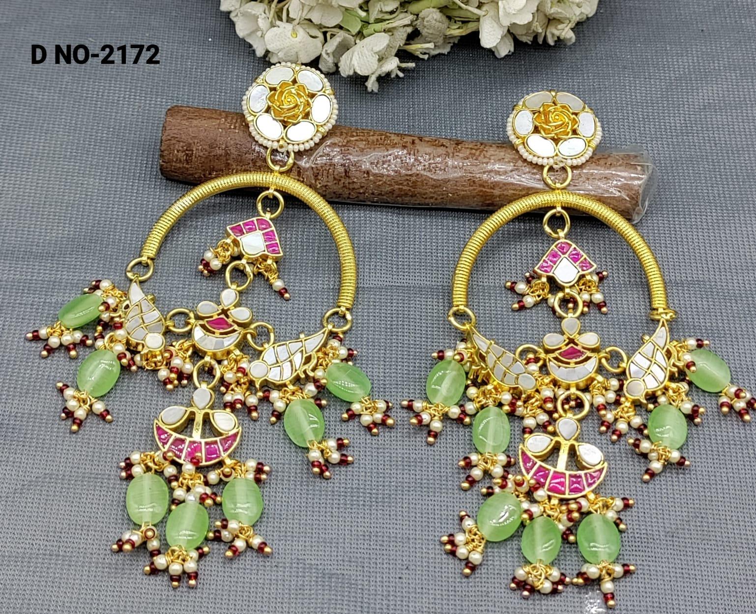 Beautiful Pachi Kundan Earrings Sku 2172 - rchiecreation
