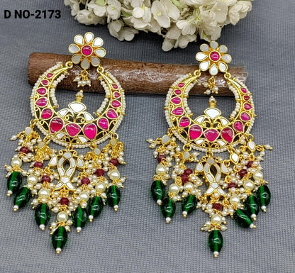 Beautiful Pachi Kundan Earrings Sku 2173 - rchiecreation