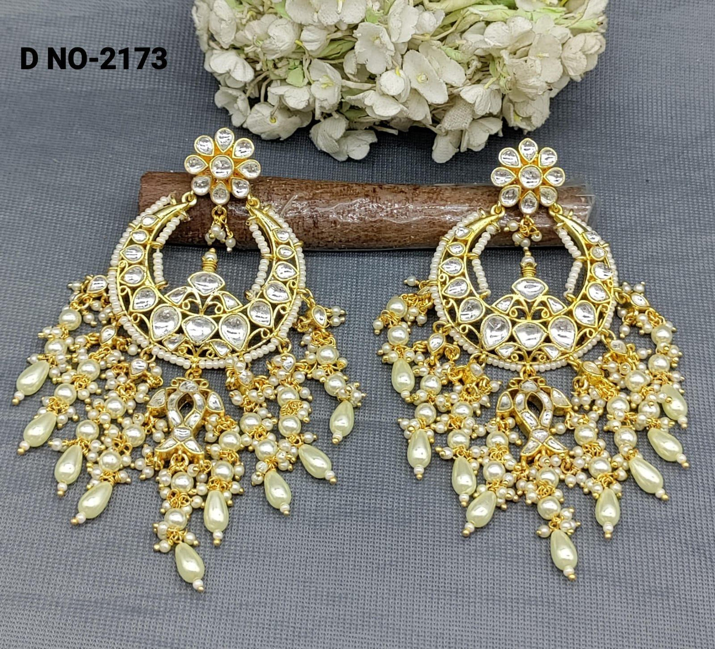 Beautiful Pachi Kundan Earrings Sku 2173 - rchiecreation