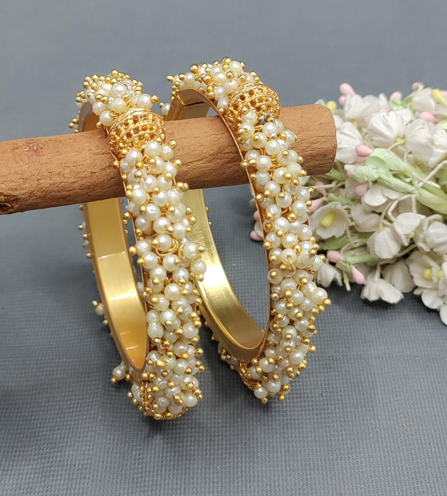 Beautiful Pearl Bangles Sku_8263 E1 - rchiecreation