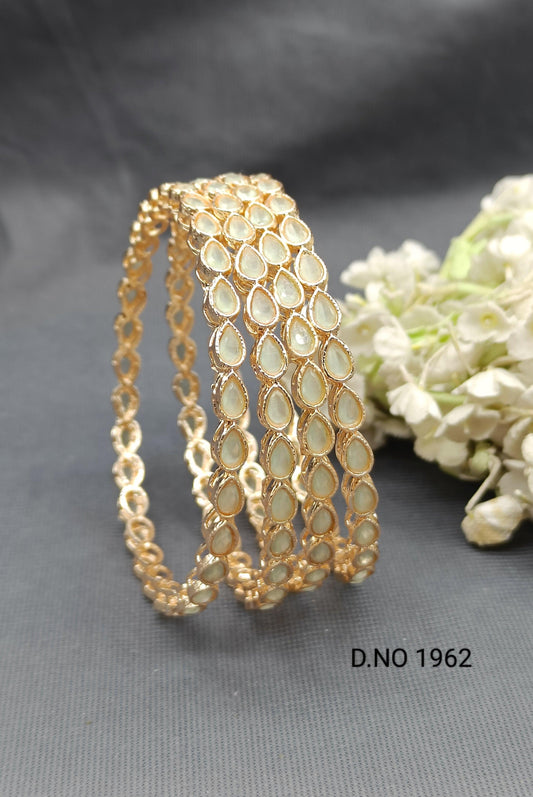 Beautiful Polki Bangles Rose Gold Sku 1962 G4 - rchiecreation