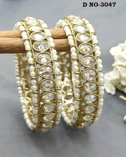 Beautiful Polki Bangles Sku 3047 G1 - rchiecreation