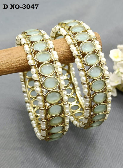 Beautiful Polki Bangles Sku 3047 G1 - rchiecreation