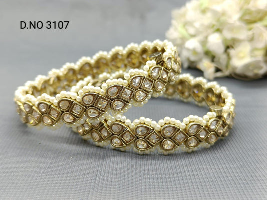 Beautiful Polki Bangles Sku-3107 F3 - rchiecreation