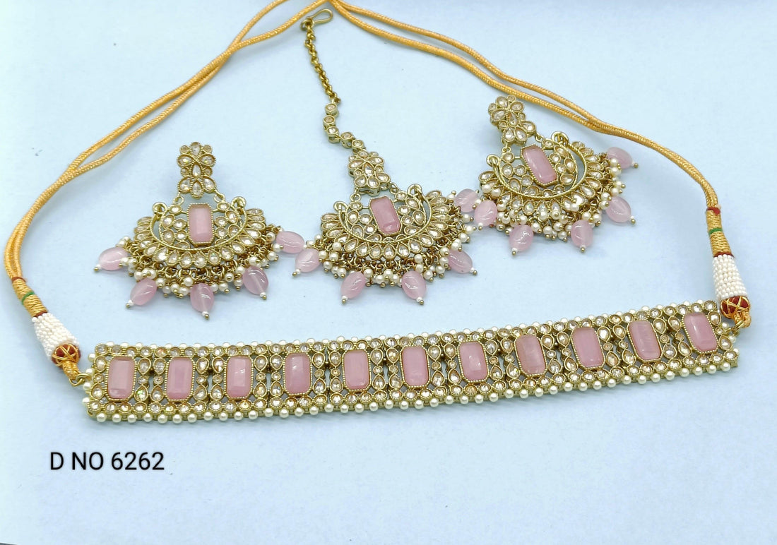 Beautiful Polki Mehendi Necklace Sku 6262 B1 - rchiecreation