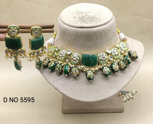 Bollywood Green Necklace Set-5595 D4 - rchiecreation