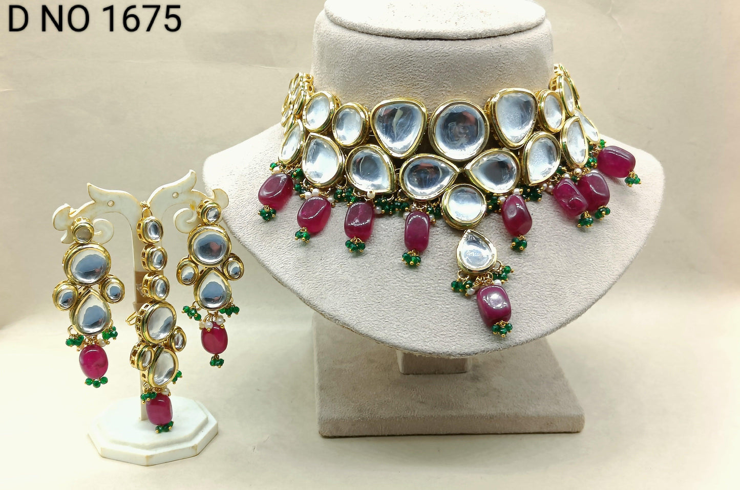 Bollywood Kundan Necklace-1675 D4 - rchiecreation