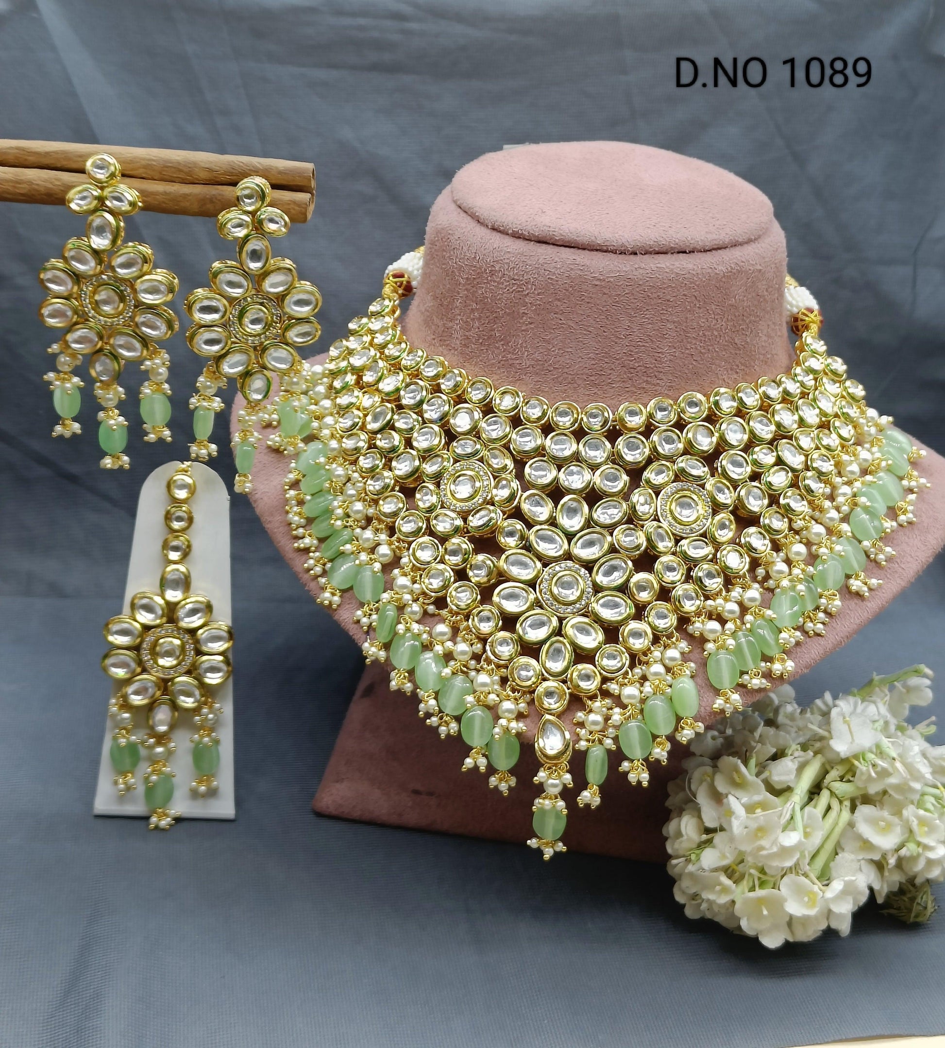 Bollywood Kundan Necklace Sku 1089 D4 - rchiecreation