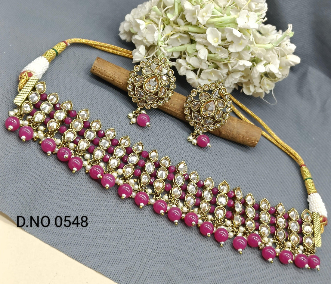Bridal Choker Necklace Mehndi Set Sku 0548 B3 - rchiecreation