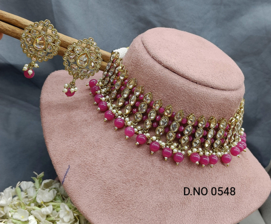 Bridal Choker Necklace Mehndi Set Sku 0548 B3 - rchiecreation