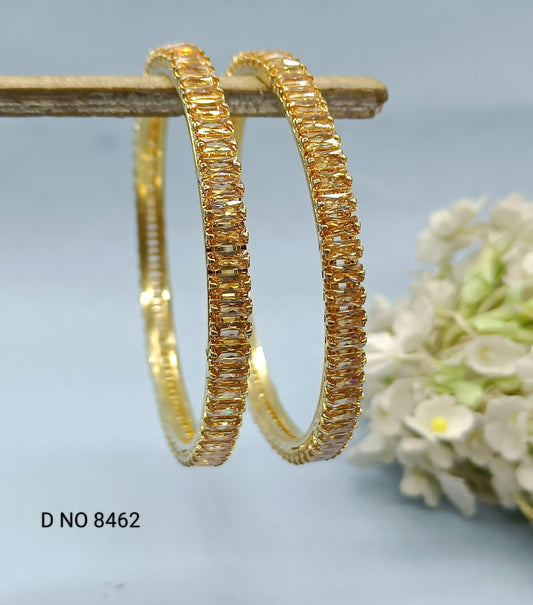 Cz ad Bangles Golden Sku-8462 C4 - rchiecreation