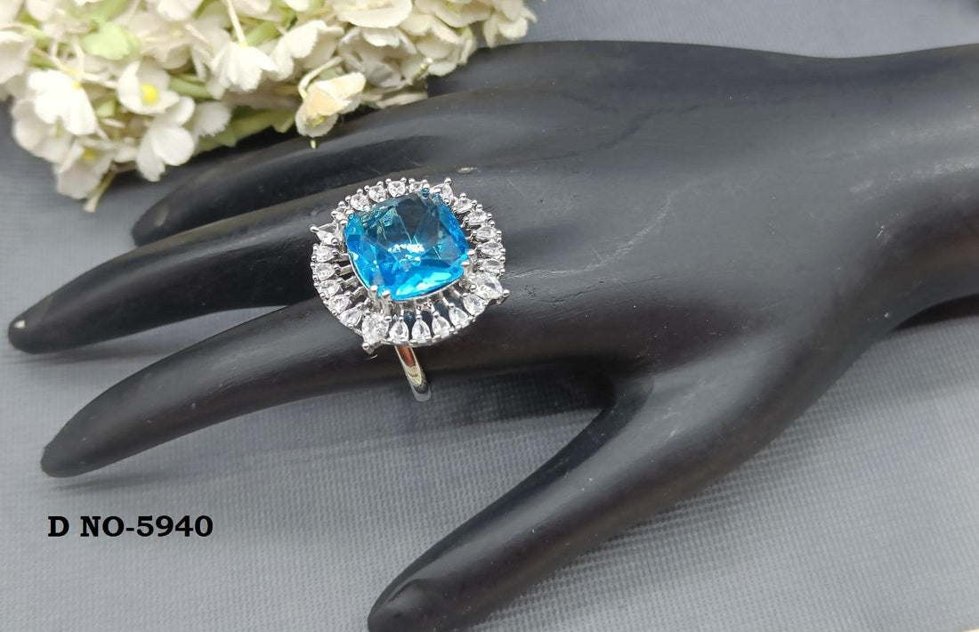 Cz Finger Ring Sku-5940 E4 - rchiecreation