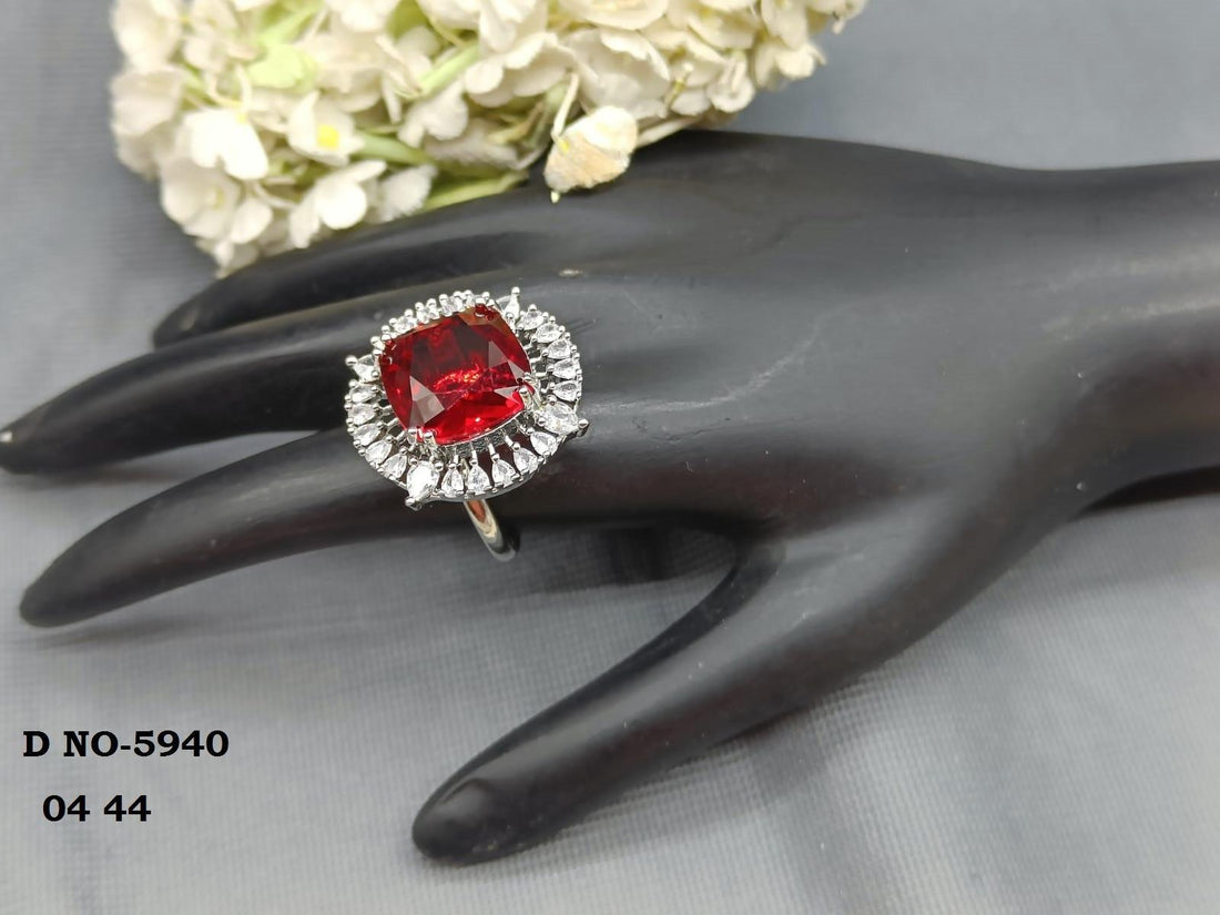 Cz Finger Ring Sku-5940 E4 - rchiecreation