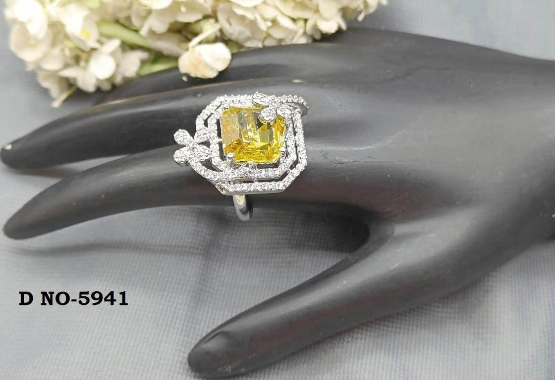 Cz Finger Ring Sku-5941 E4 - rchiecreation