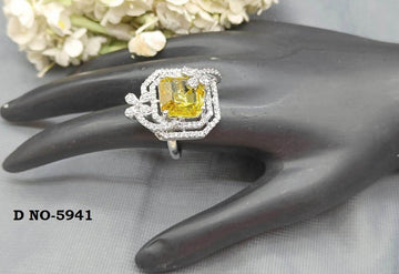 Cz Finger Ring Sku-5941 E4 - rchiecreation