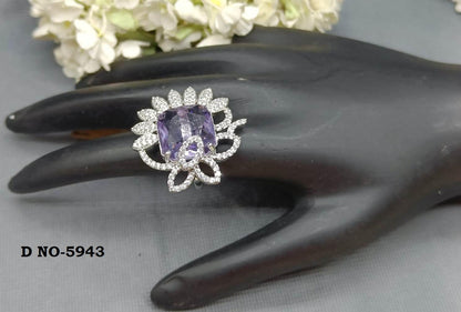 Cz Finger Ring Sku-5943 E-4 - rchiecreation