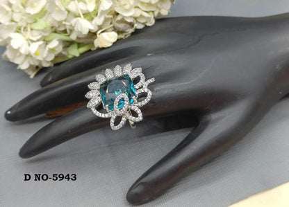 Cz Finger Ring Sku-5943 E-4 - rchiecreation